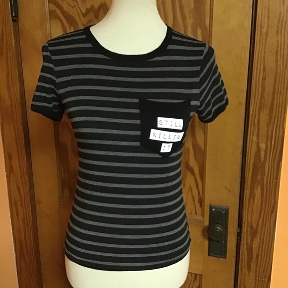 Still killing it graphic striped t shirt - Picture 7 of 8